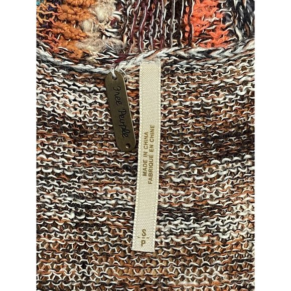 Free‎ People Festival Lagenlook Jungle Heat Hood Tiger Fringe Cardigan Size S/P - Picture 7 of 8